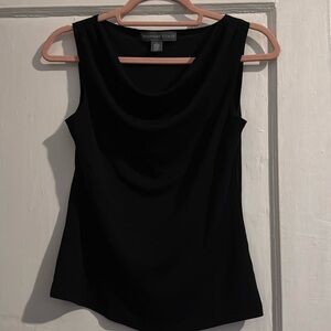 Black Sleeveless Draped Tank